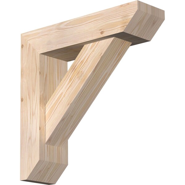 Ekena Millwork Traditional Slat Smooth Bracket w/ Offset Brace, Douglas Fir, 5 1/2"W x 20"D x 20"H BKT0604X20X20TRA06SDF - main